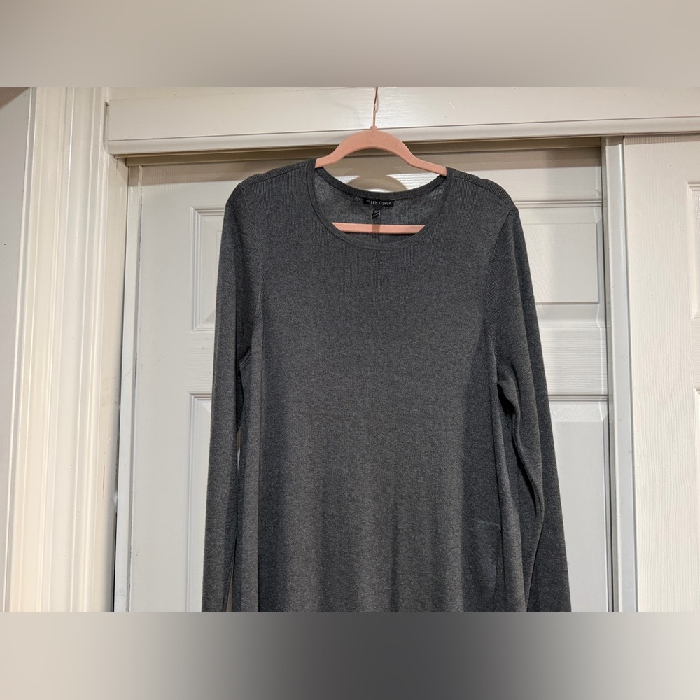 Eileen‎ Fisher Merino Wool Minimalist Sweater Dress Asymmetrical Hem XL - Picture 5 of 11